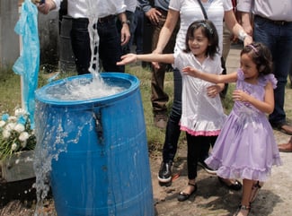 girls playing in water