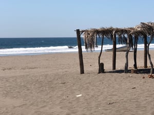 A small beach in a fishing village in Metalio